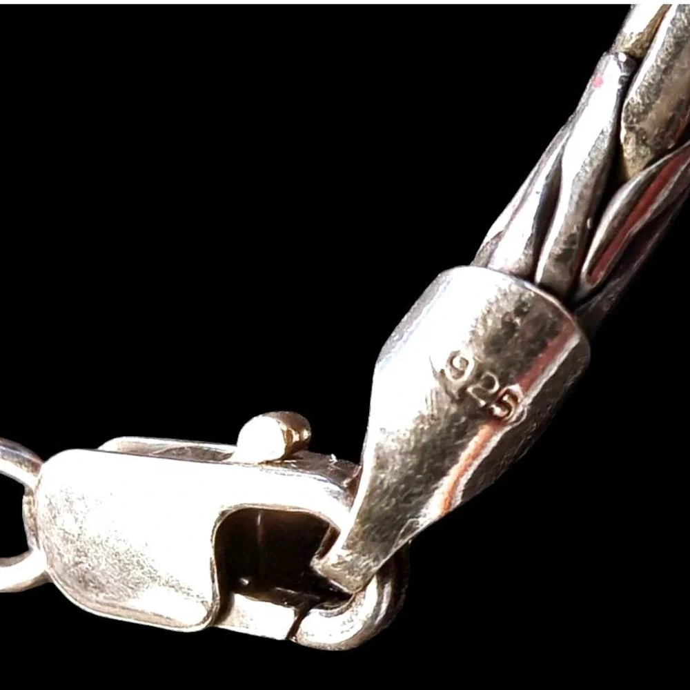 Sterling Silver 925 Italy Byzantine Chain Bracelet 8.5